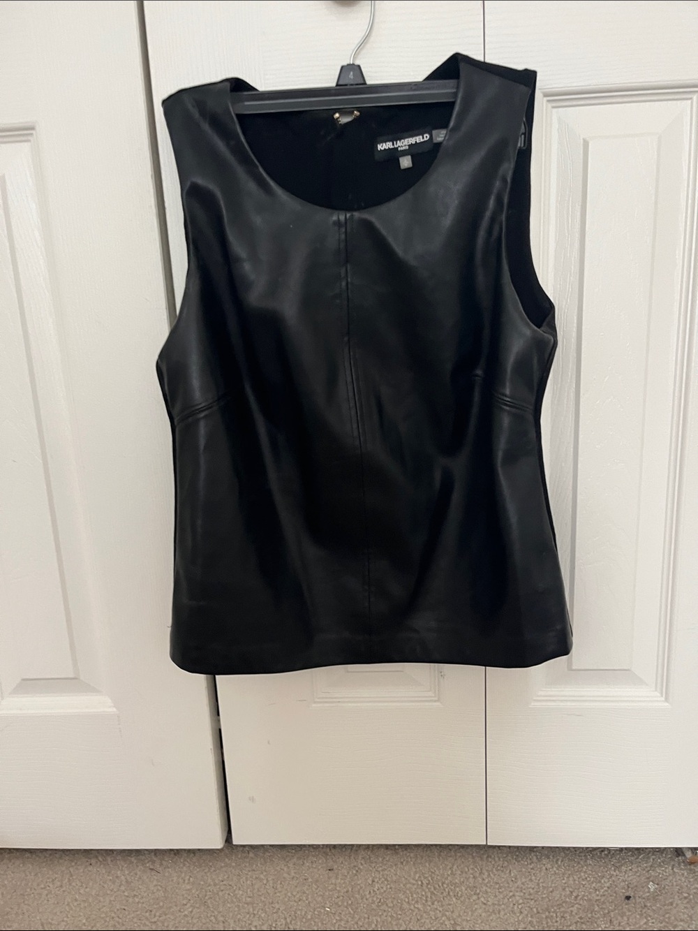 Karl lagerfeld faux leather top